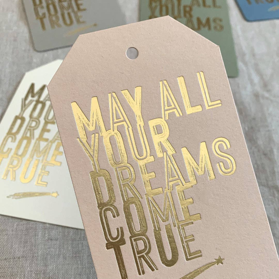 Togethery - Vente Étiquette cadeau - Étiquette cadeau L - Que tous vos rêves se réalisent - Impression typographique3