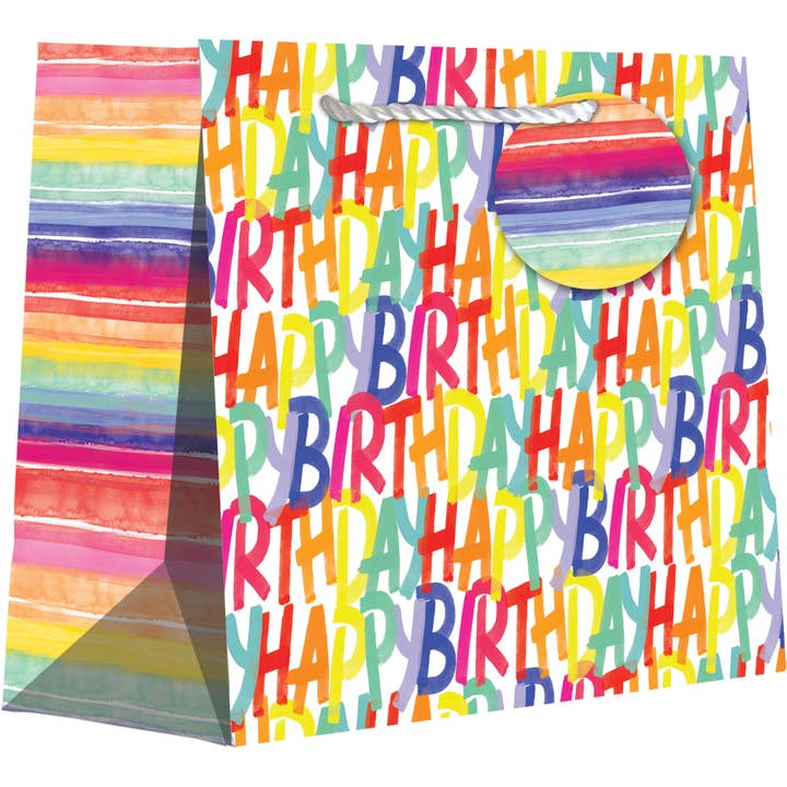 Jillson & Roberts - Wholesale Gift Bag - Rainbow Birthday - Totes - Jumbo