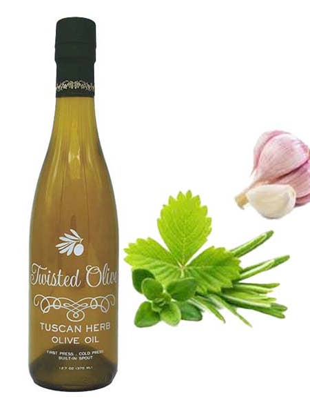 Herbe toscane olive torsadée EVOO pour la vente par Twisted Olive
