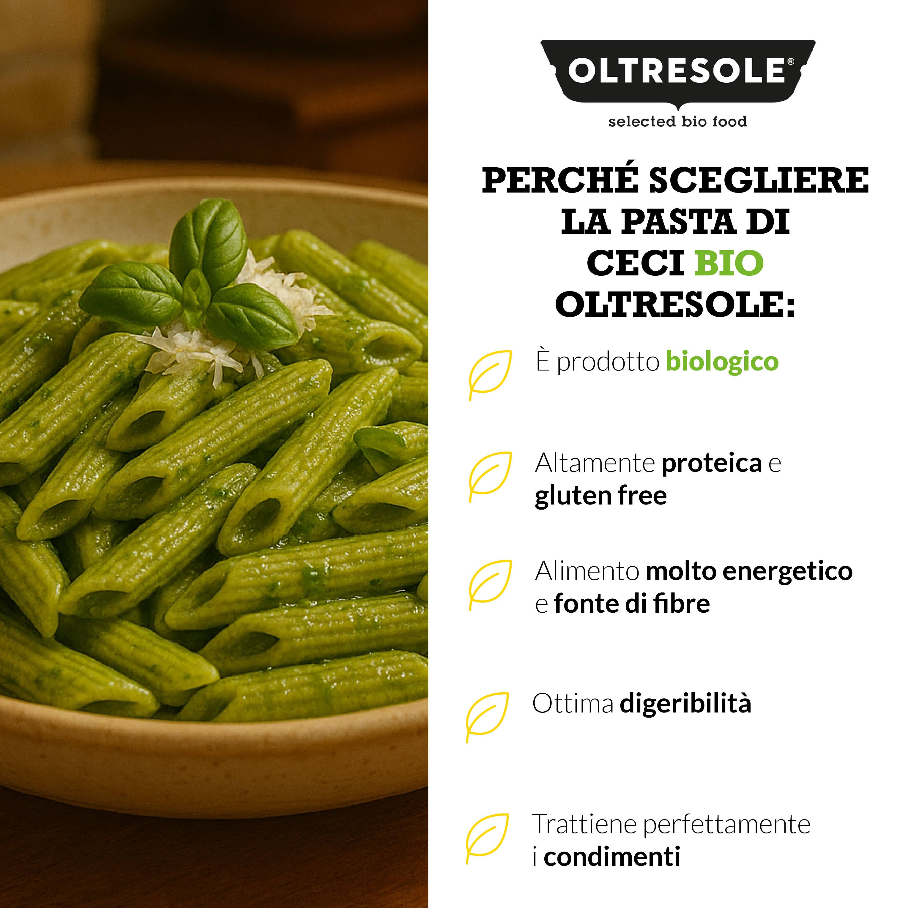 Oltresole - Venta al por mayor Pasta - PASTA DE GARBANZOS BIO PENNE 4 Kg4