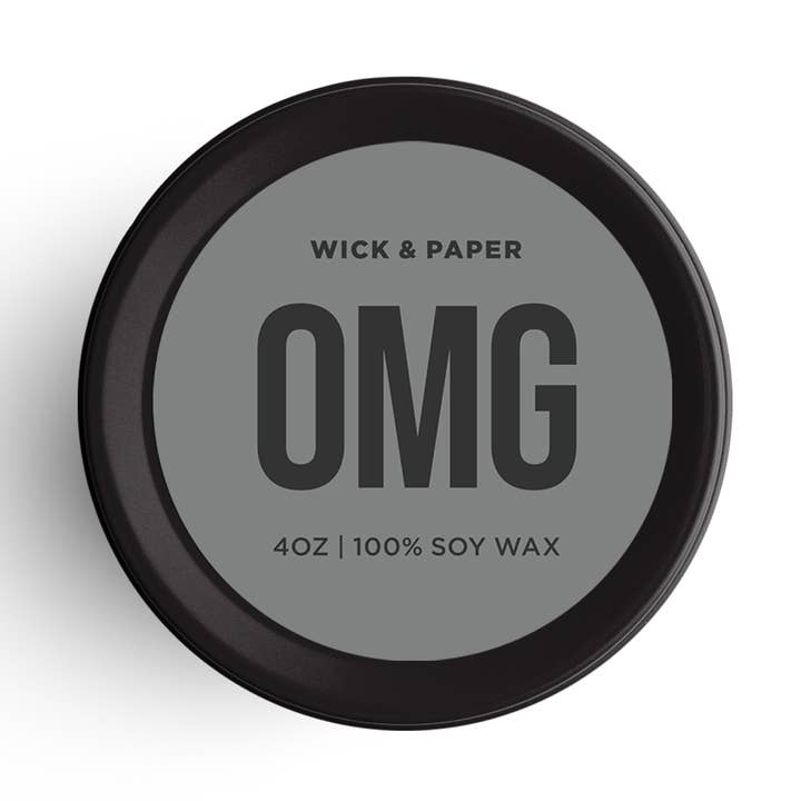 OMG Soy Candle – Hand-Poured, Clean-Burning, Fun Gift for wholesale by WICK AND PAPER LLC