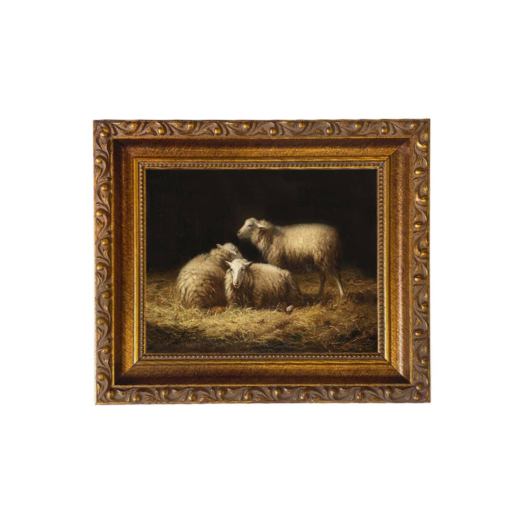 Madison Bay Co. - Historical Home Decor Reproductions - Wholesale Painting/Drawing - Sheep in the Hay Framed Painting Print on Canvas3