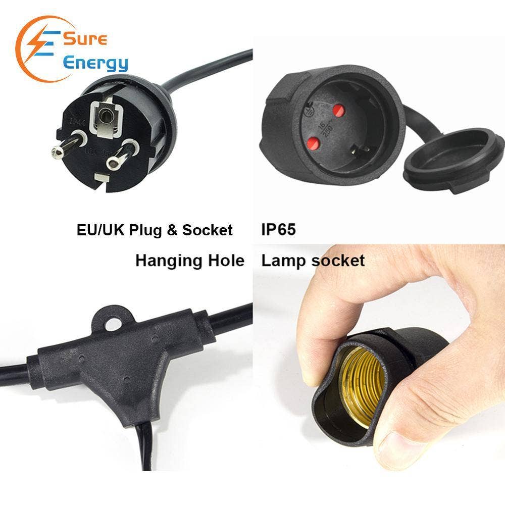 ENER-J – wholesale String lights – LED Filament Bulb String Light Kit 15.2m 15x2W Lamps2