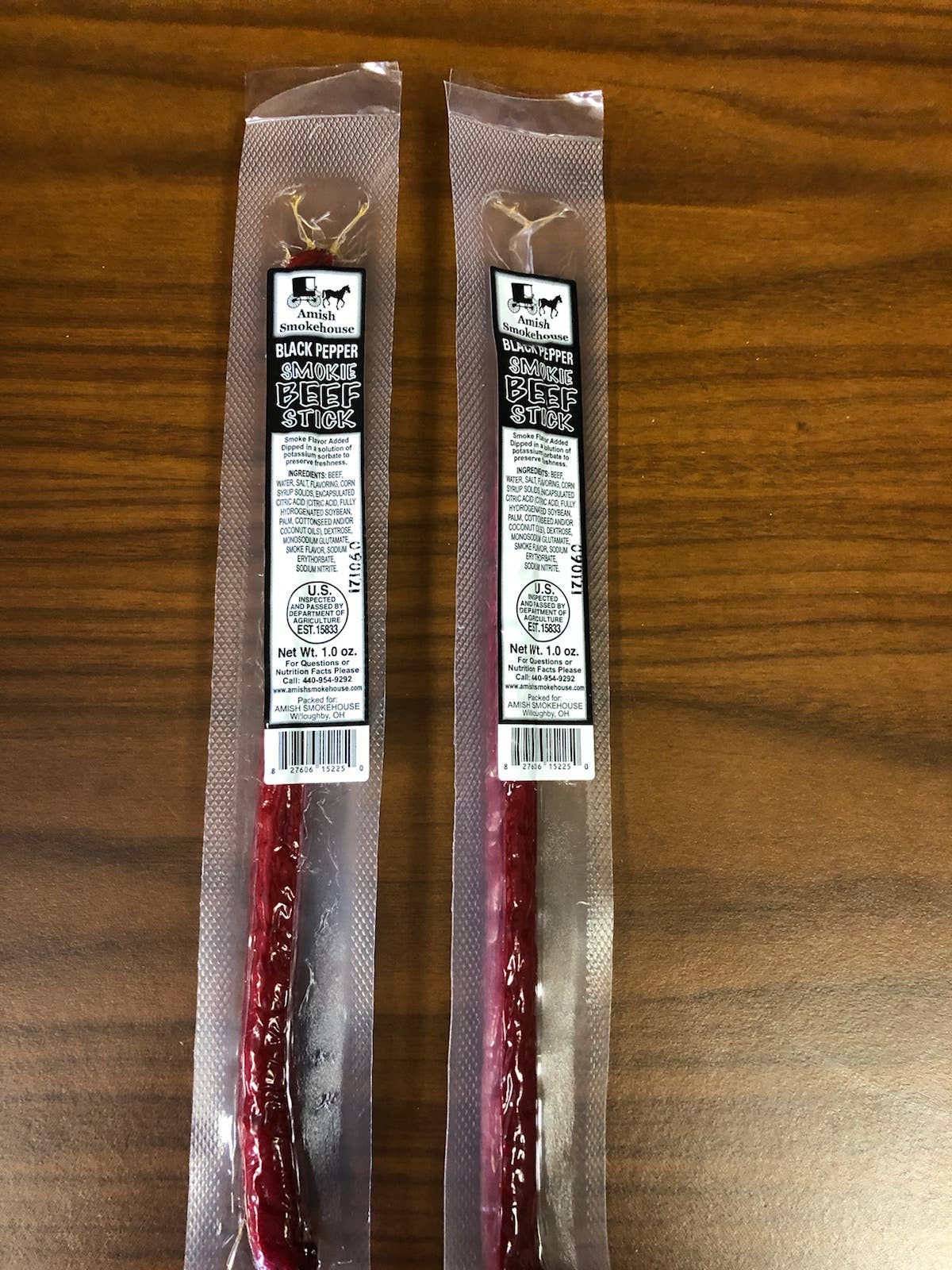 Amish Smokehouse - Wholesale Jerky - Black Pepper Beef Sticks 21 Ct. Individually Wrapped1