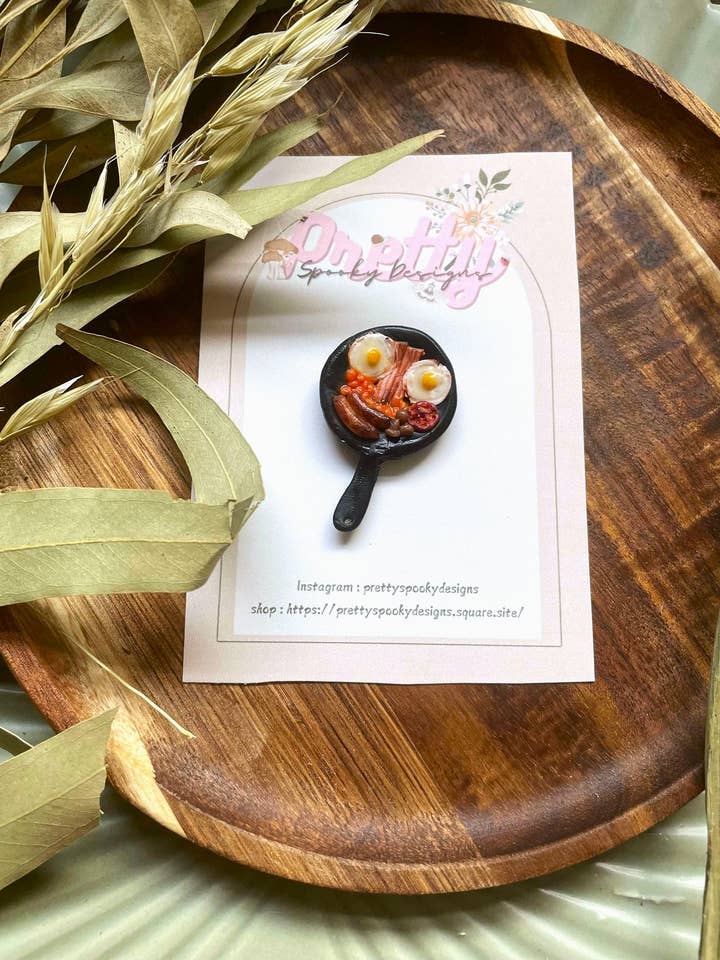 Polymer clay magnet - Fried Breakfast | home decor | food for wholesale by PrettySpookyDesigns