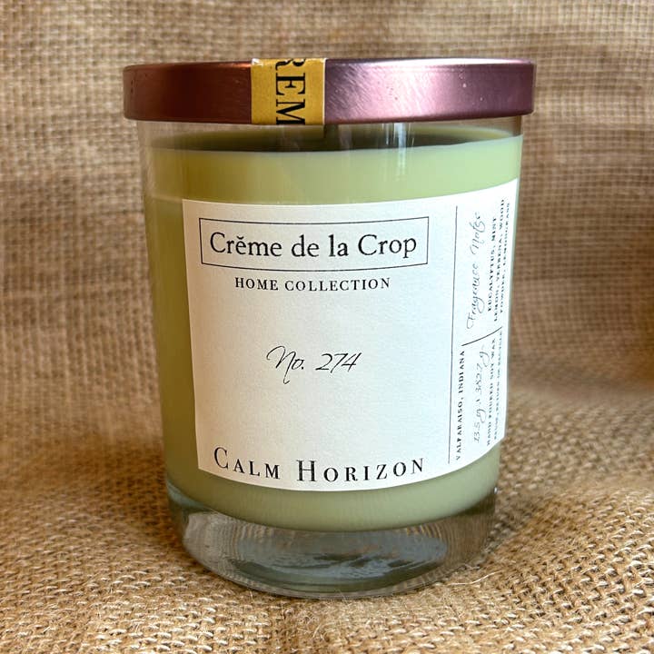 Bougie en cire de soja - Horizon Calme (Eucalyptus, Menthe, Agrumes) pour la vente par Creme de la Crop, Inc.