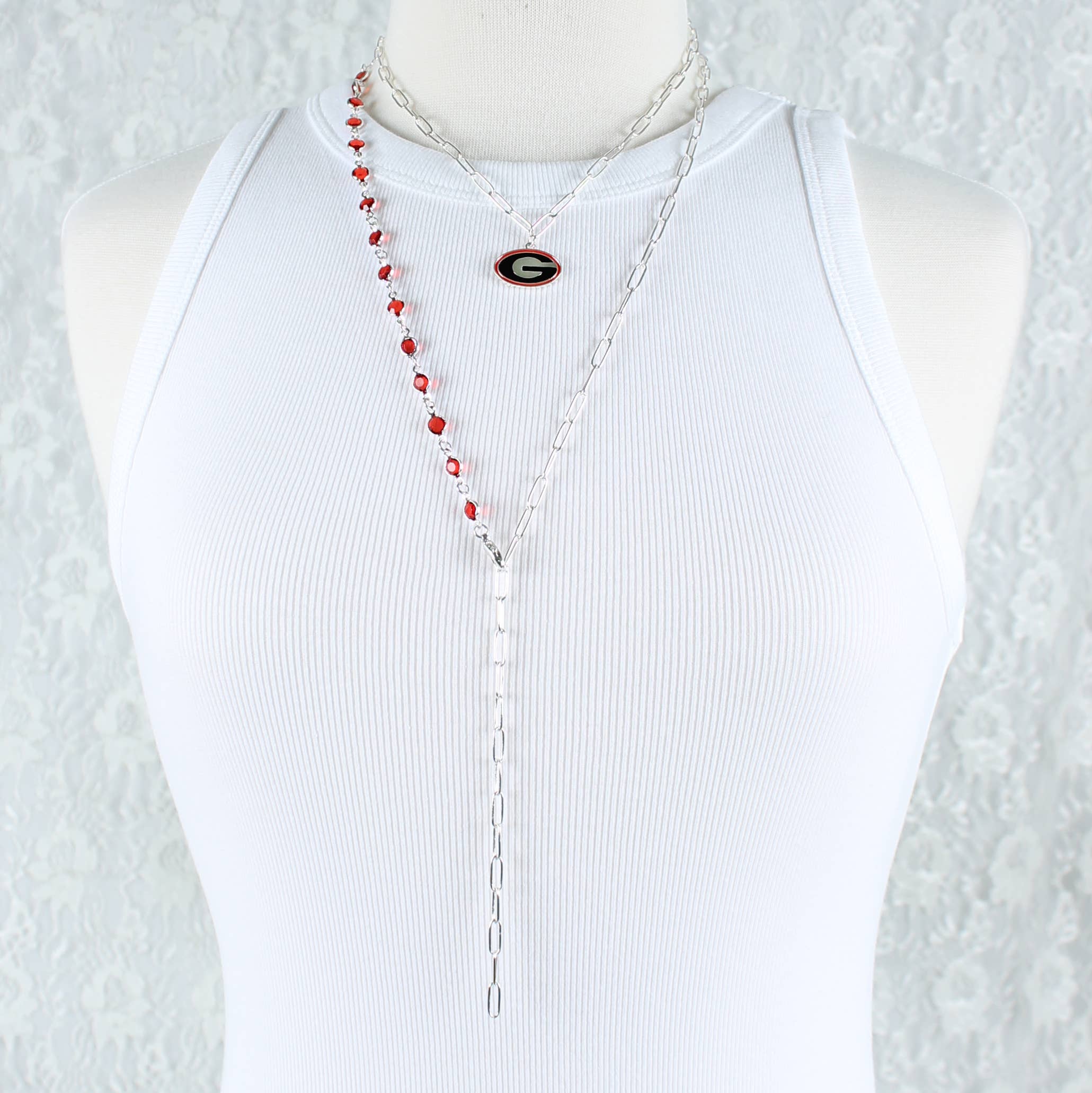 Seasons Jewelry - Wholesale Jewelry Set - 18 - 32” Georgia Paperclip Chain & Enamel Logo Necklace Set2
