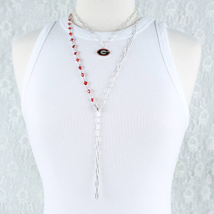 Seasons Jewelry - Wholesale Jewelry Set - 18 - 32” Georgia Paperclip Chain & Enamel Logo Necklace Set2