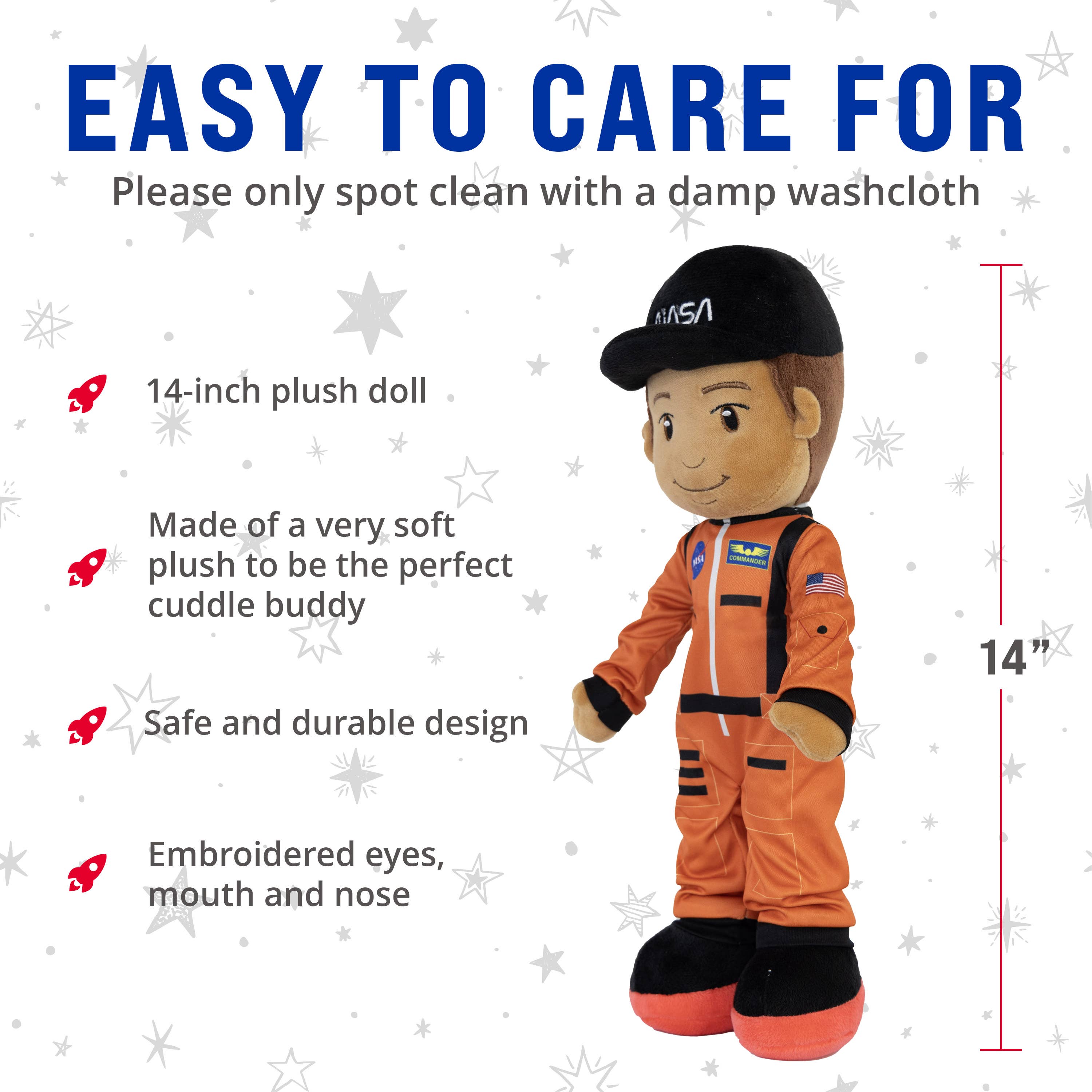 OrangeOnions - Wholesale Stuffed/Plush Toy - Kids & Baby - NASA Astronaut Ollie 14" Stuffed Plush Figure 3