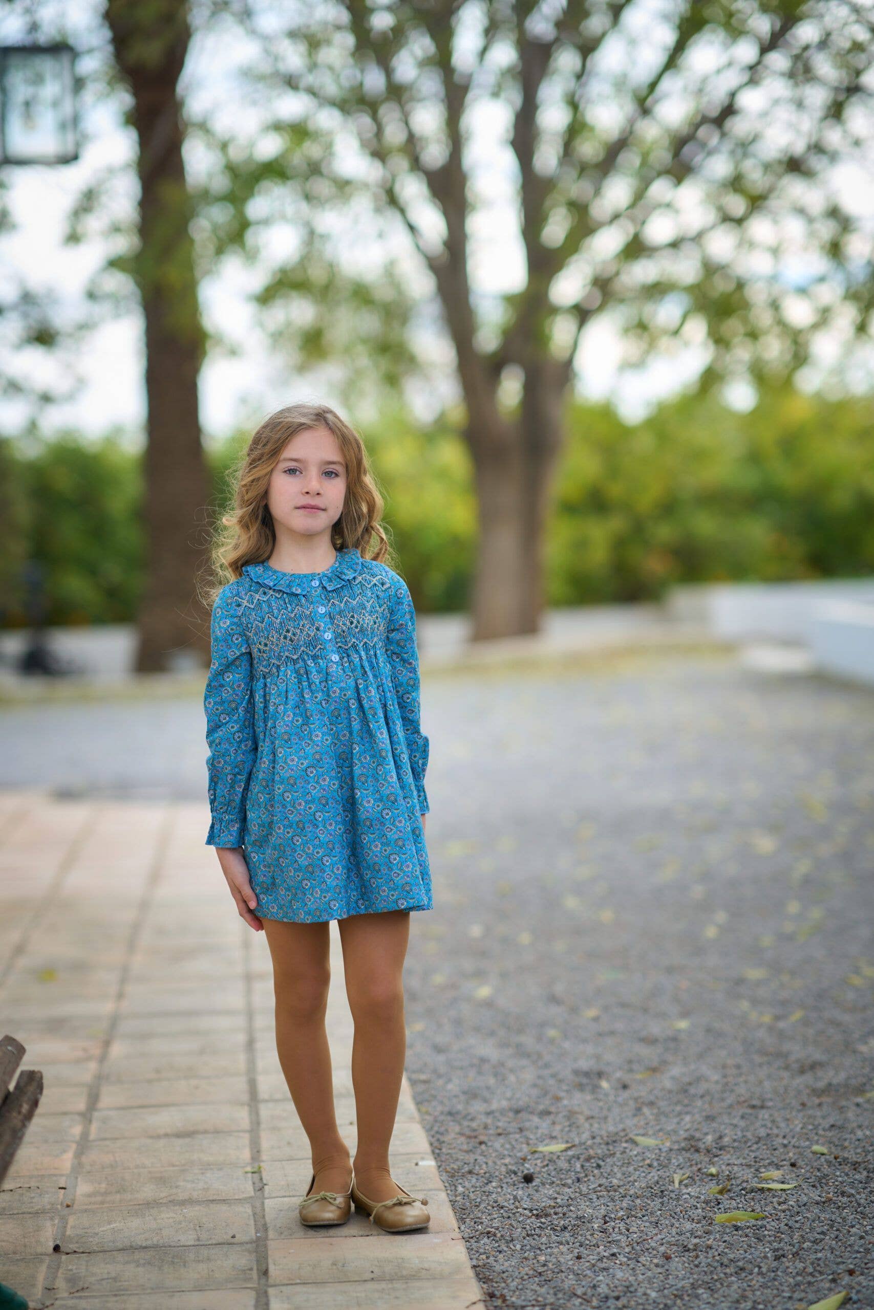 La ormiga – wholesale Klänning – Barn – Liten Flicka Klänning Blå Kashmir3