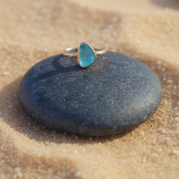 Sea Glass Sterling Silver Rings for wholesale by Yemaya Collections