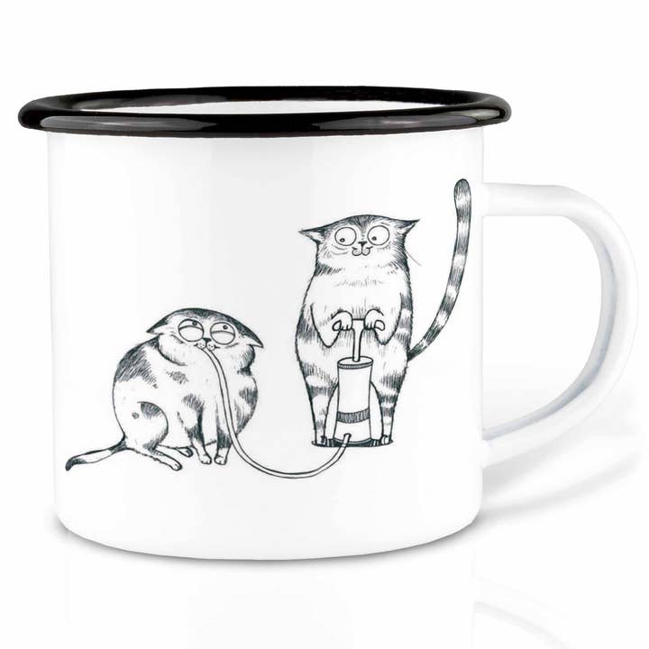 Enamel mug – Helium cat pump for wholesale by LIGARTI