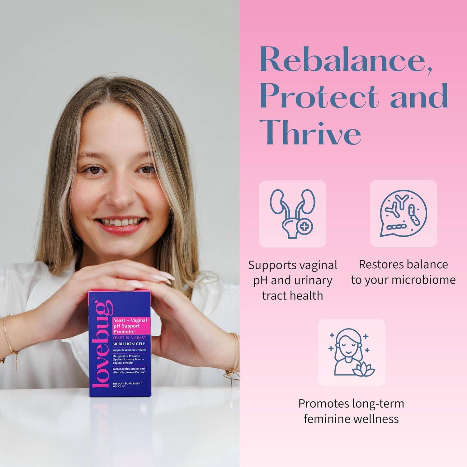 LoveBug Probiotics - Wholesale Oral Supplement/Vitamin - Yeast & Vaginal pH Support Probiotic Oral Supplement4