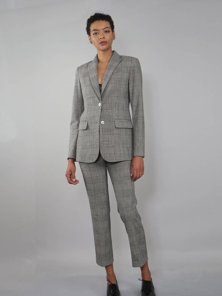 Blazer Anouk à revers Pick en prince de Galles pour la vente par Ketivani