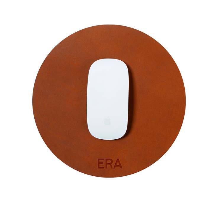 Round Mouse Pad - Full Grain Leather - USA Made for wholesale by Northwind