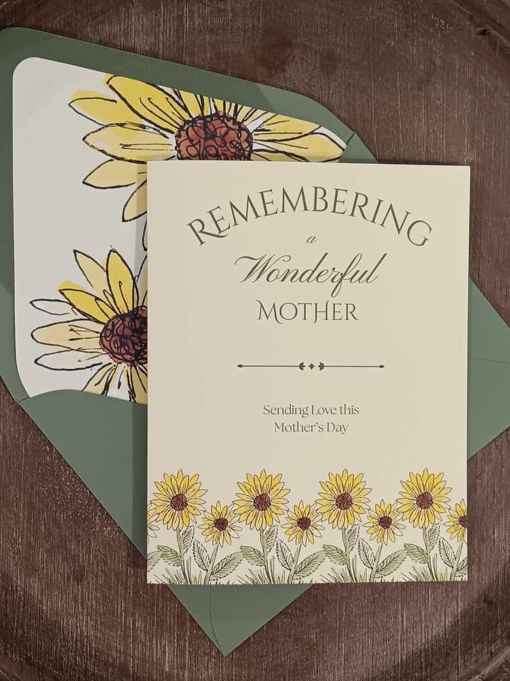 Remembering a Wonderful Mother Card for wholesale by The Lettering Loft