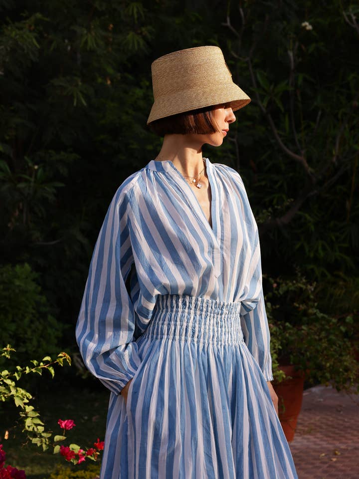 Maison Marigold - Wholesale Dress - Women's - Porto Skirt Blue Stripe4