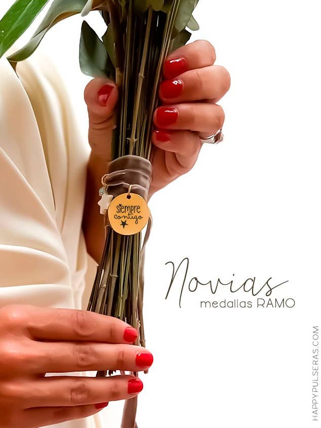 Medalha de veludo para buquê de noiva em ouro. por atacado de Happypulseras