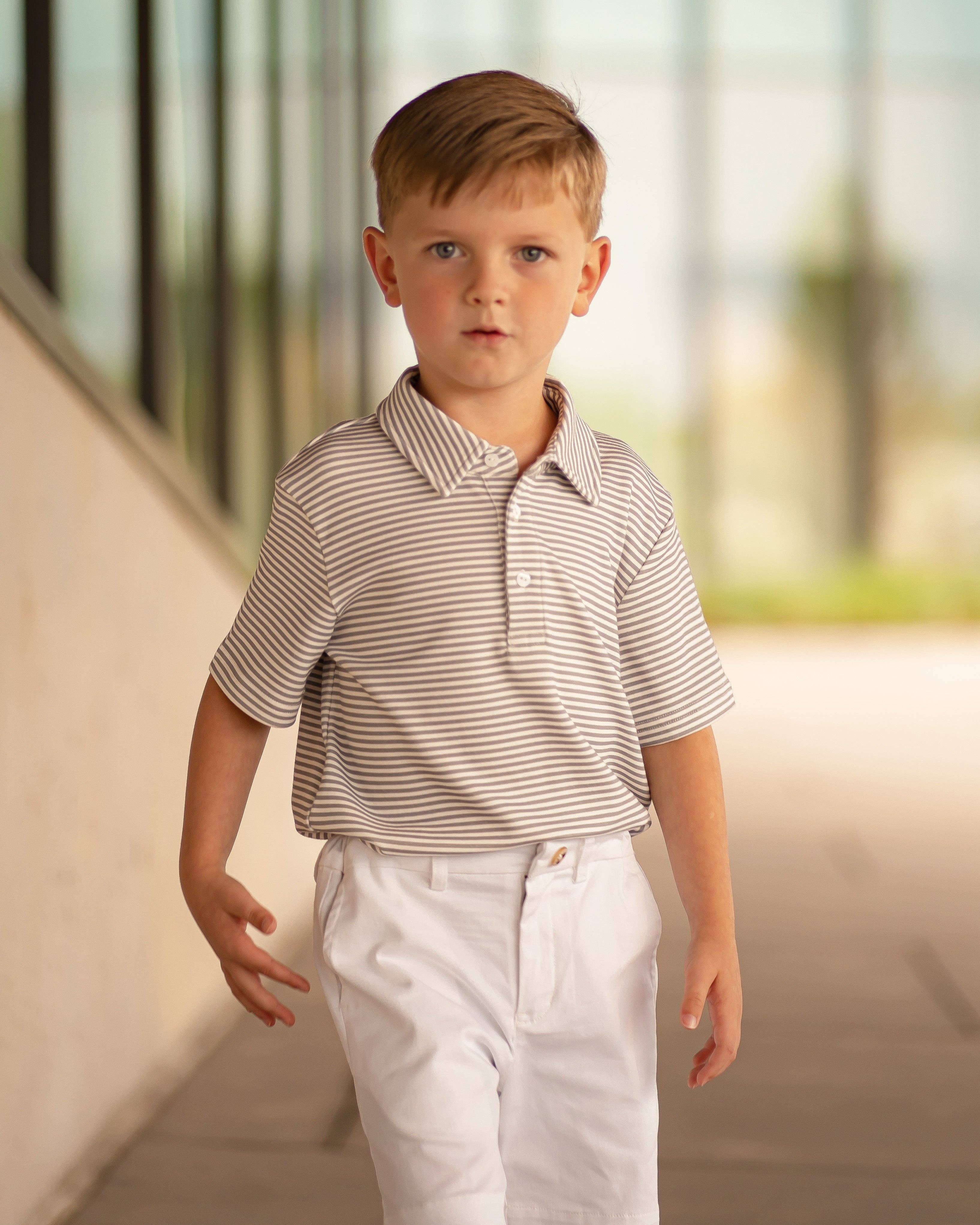 The Yellow Lamb - Wholesale T-Shirt - Kids - Patrick Shirt: Greers Ferry Gray Stripe3