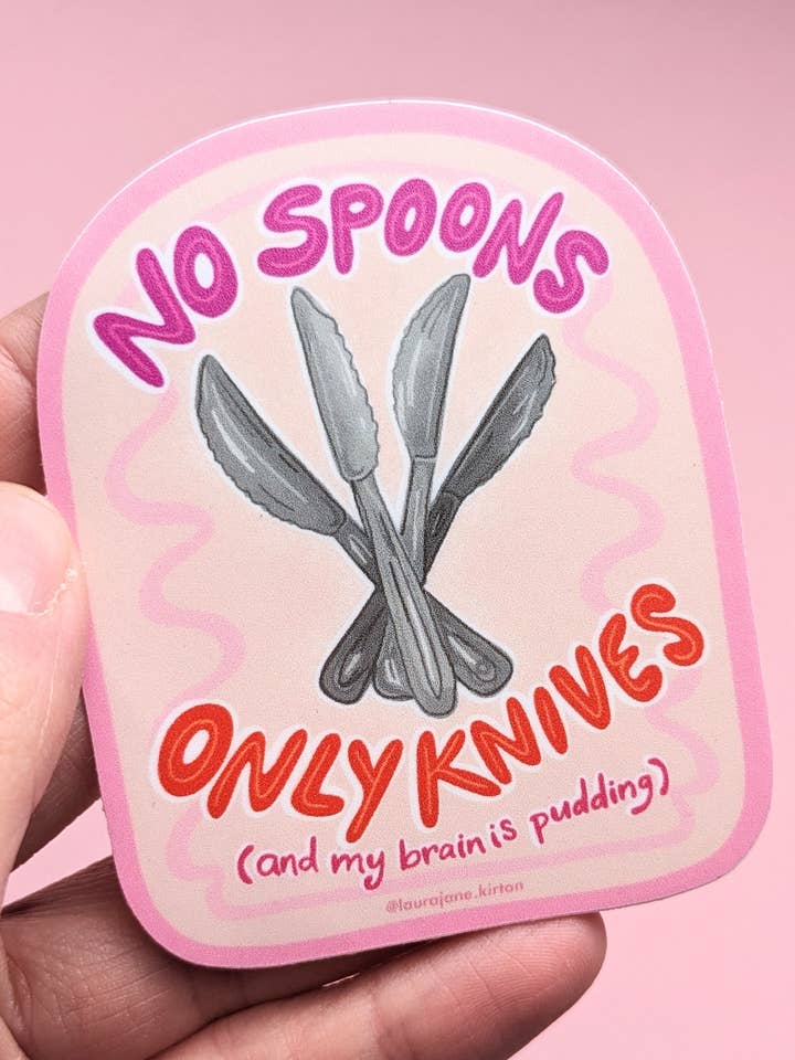 Ingen skeer Kun Knive Mental sundhed Vandtæt vinyl klistermærke for engroshandel hos Laura Jane Kirton