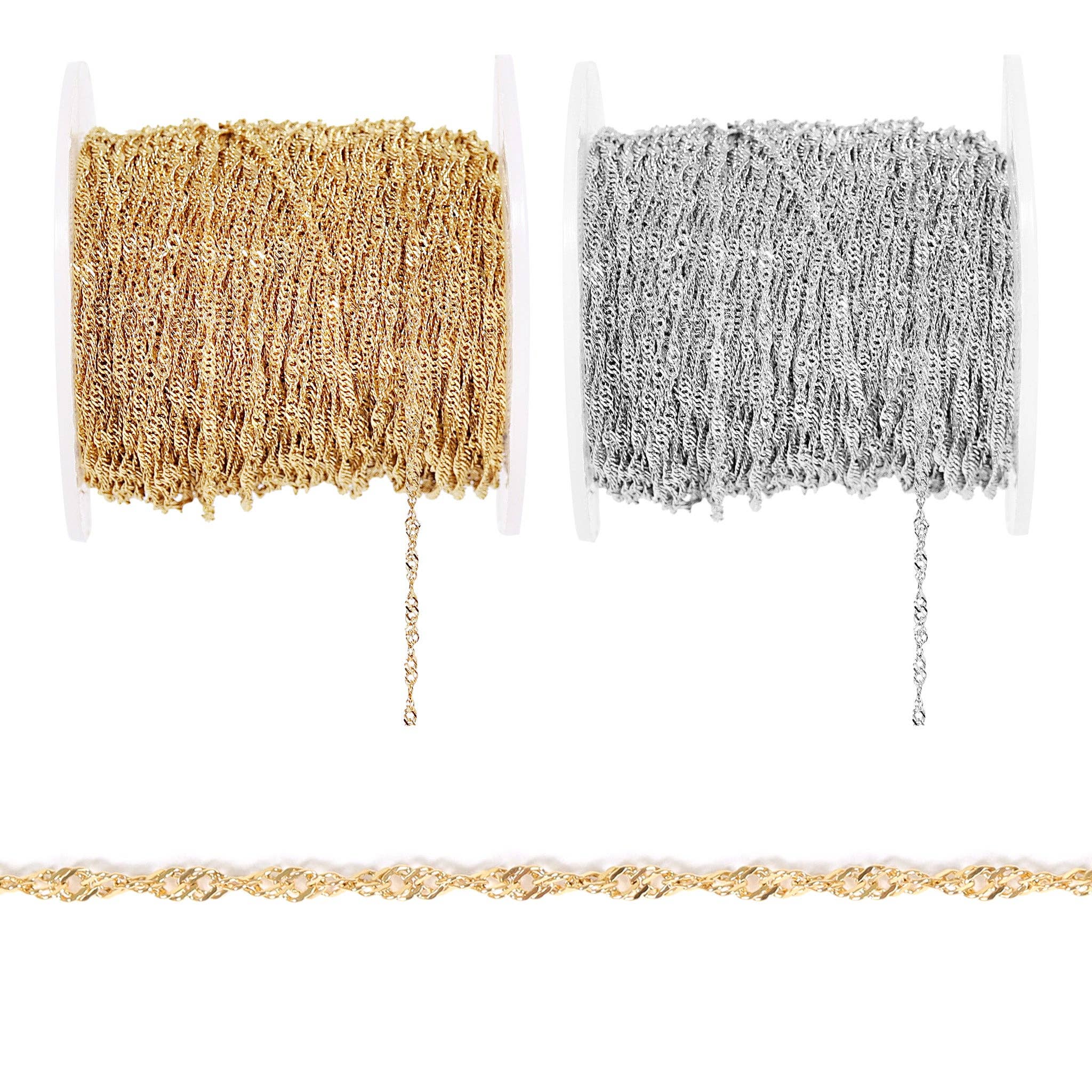 WJW - Wholesale Craft Supplies - Stainless Steel Singapore Chain By The Foot2