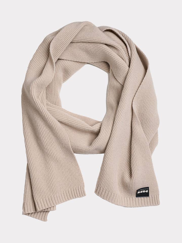 Écharpe géante en cachemire et laine mulesing free, couleur argile, femme pour la vente par Papu