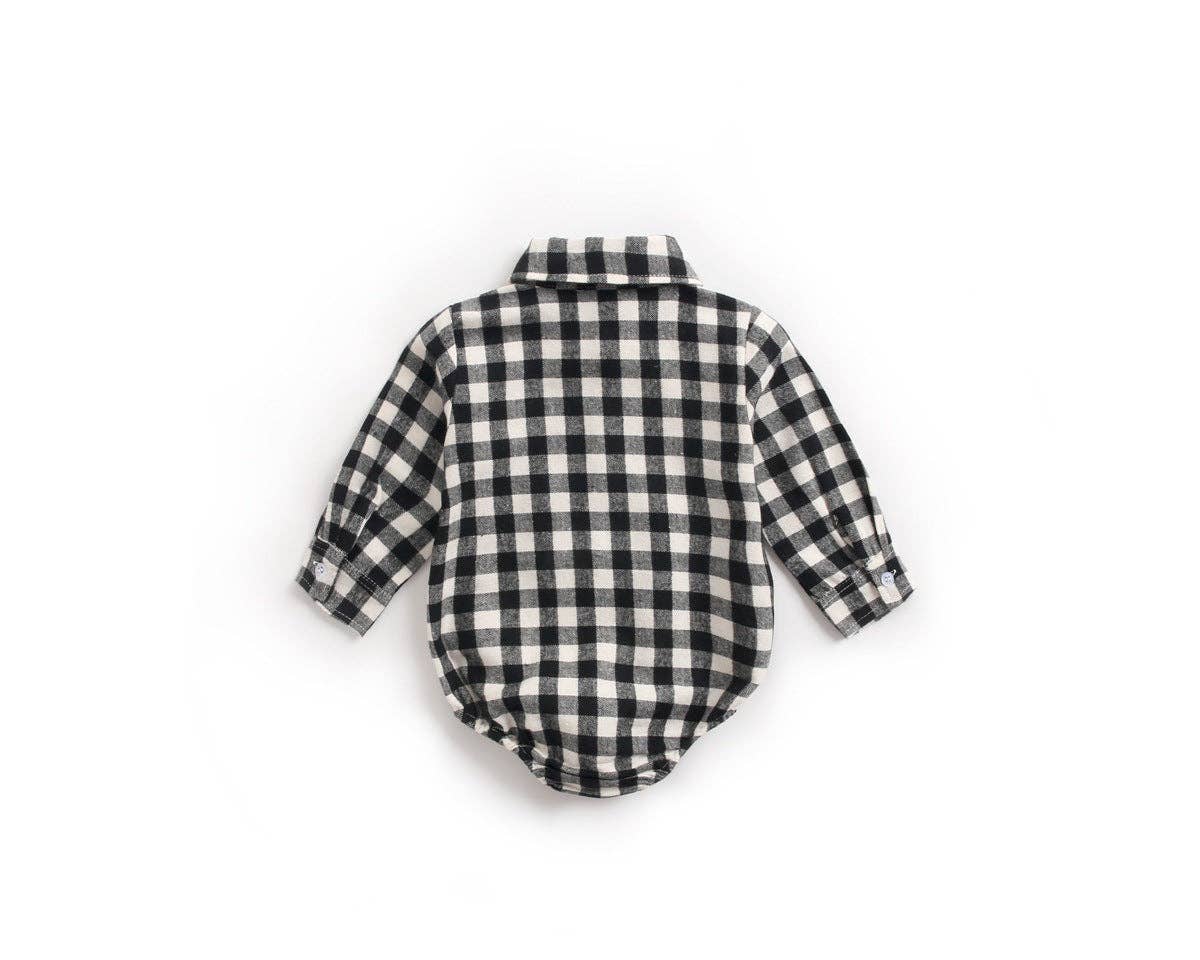 MyKids-USA® - Wholesale Button Down Shirt - Kids - Baby Boy Plaid Pattern Buttoned Shirt With Pockets Long Sleeve bodysuit In Autumn3