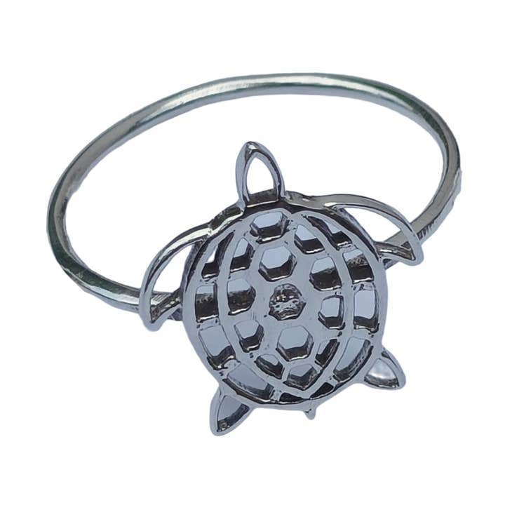 Turtle Shaped 925 Sterling Silver Handmade Ring for wholesale by SILVER CAVE