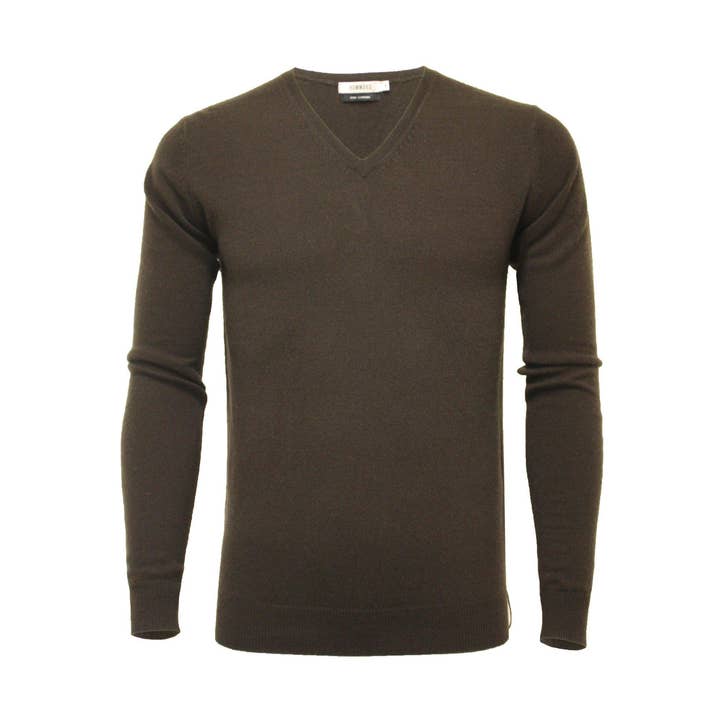 Suéter de cashmere com decote em V por atacado de Hommard