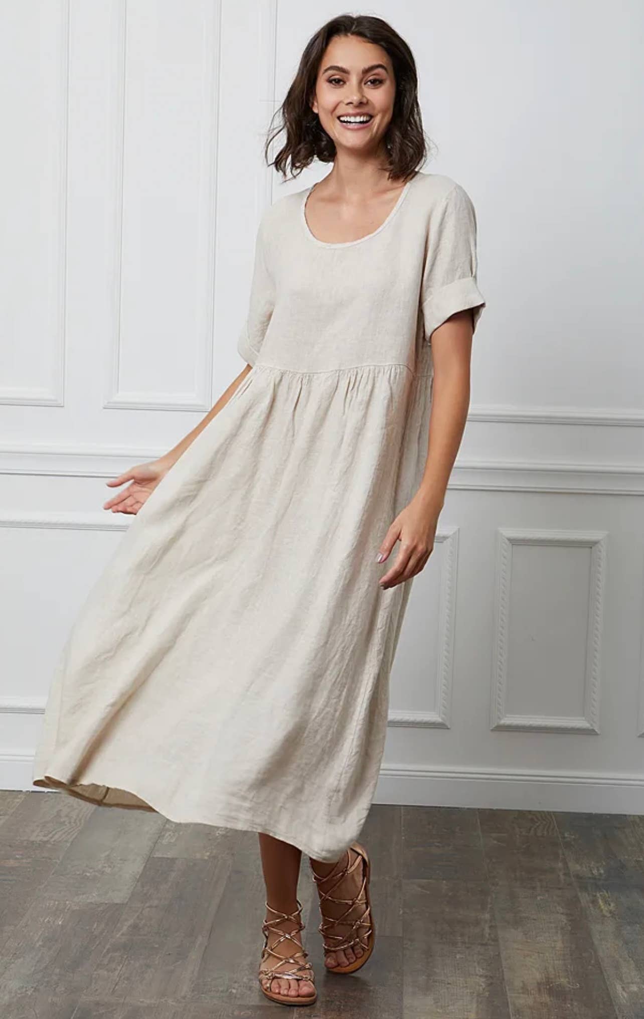 LÉA & LUC - Wholesale Dress - Women's - Long dress in 100% linen REF.714864