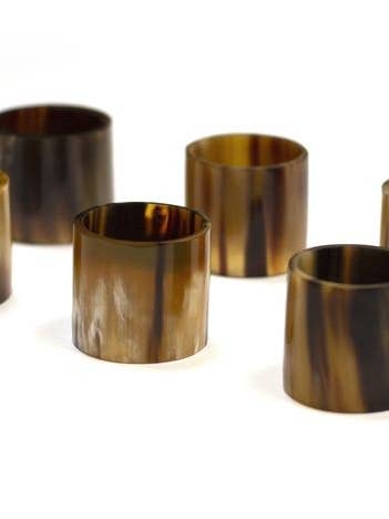 Set med 6 servettringar i ljust horn för wholesale av rivêt - L'Indochineur