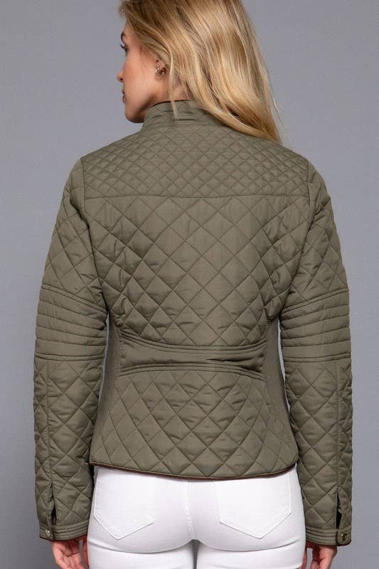 Vanilla Monkey - Wholesale Jacket - Women's - Suede Piping Detail Side Rib Quilted Padding Jacket10