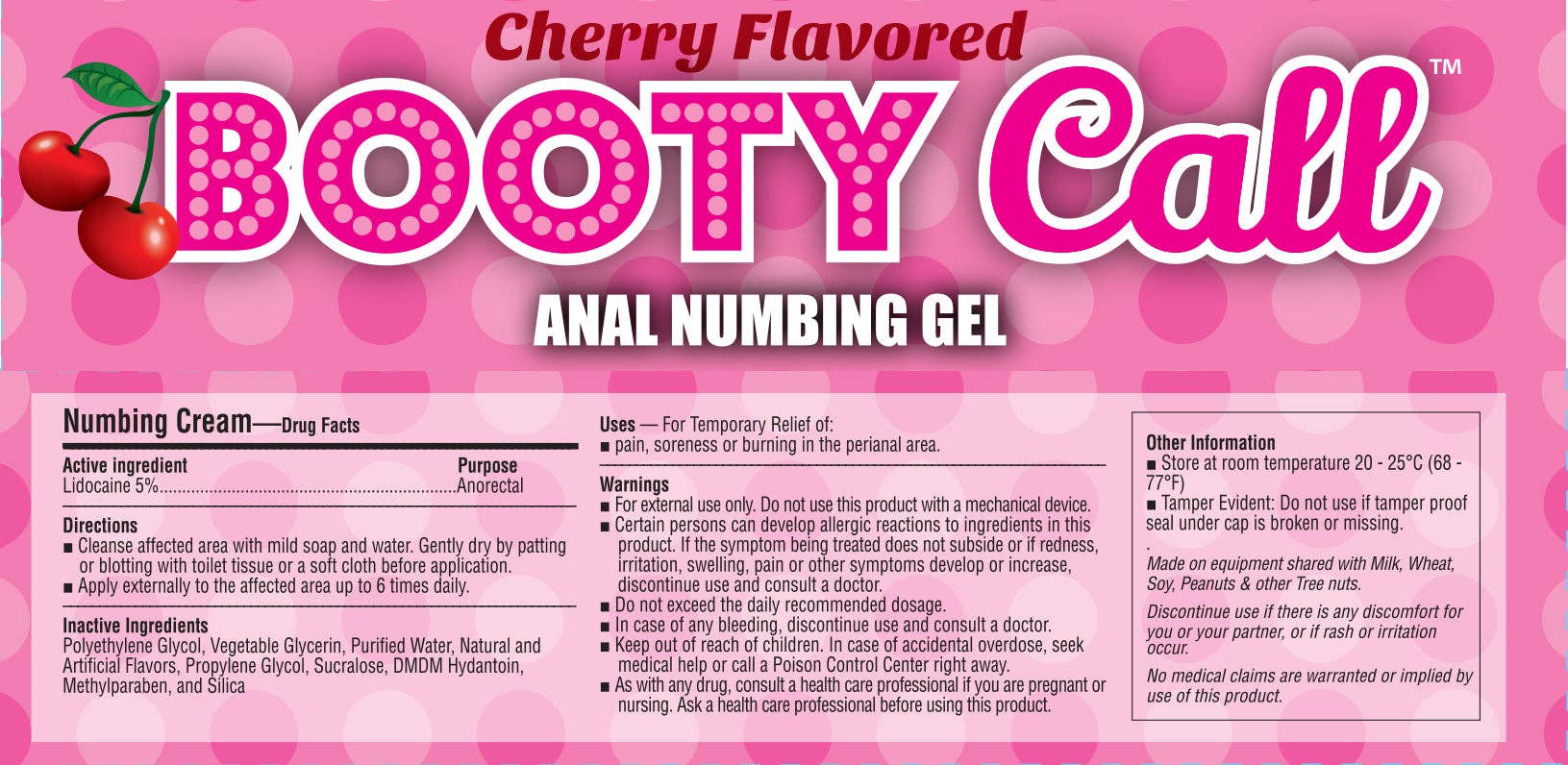 Little Genie Productions – wholesale Fördröjningsgel – Booty Call Anal Numbing Gel- Körsbär POP Display med 652