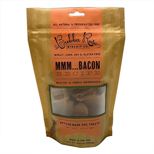 Bubba Rose Biscuit Co. - Wholesale Pet Treats - Dog - Mmm... Bacon Biscuit Bag1