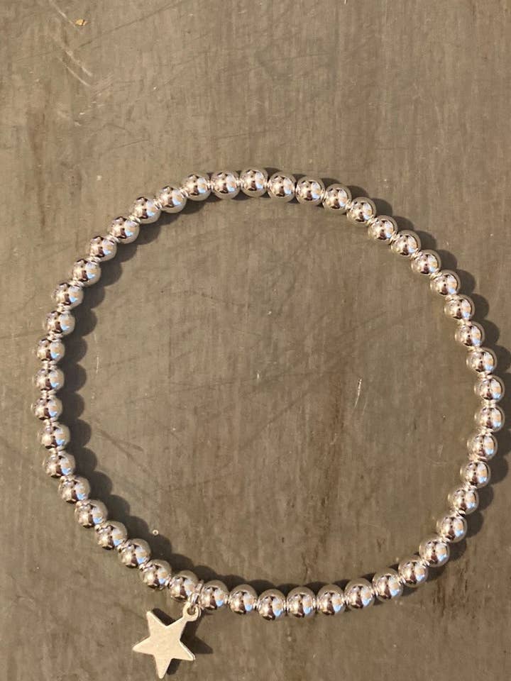 3mm Sterling Silver Bracelet w/ Sterling Silver Star Charm for wholesale by MORGANandME Designs