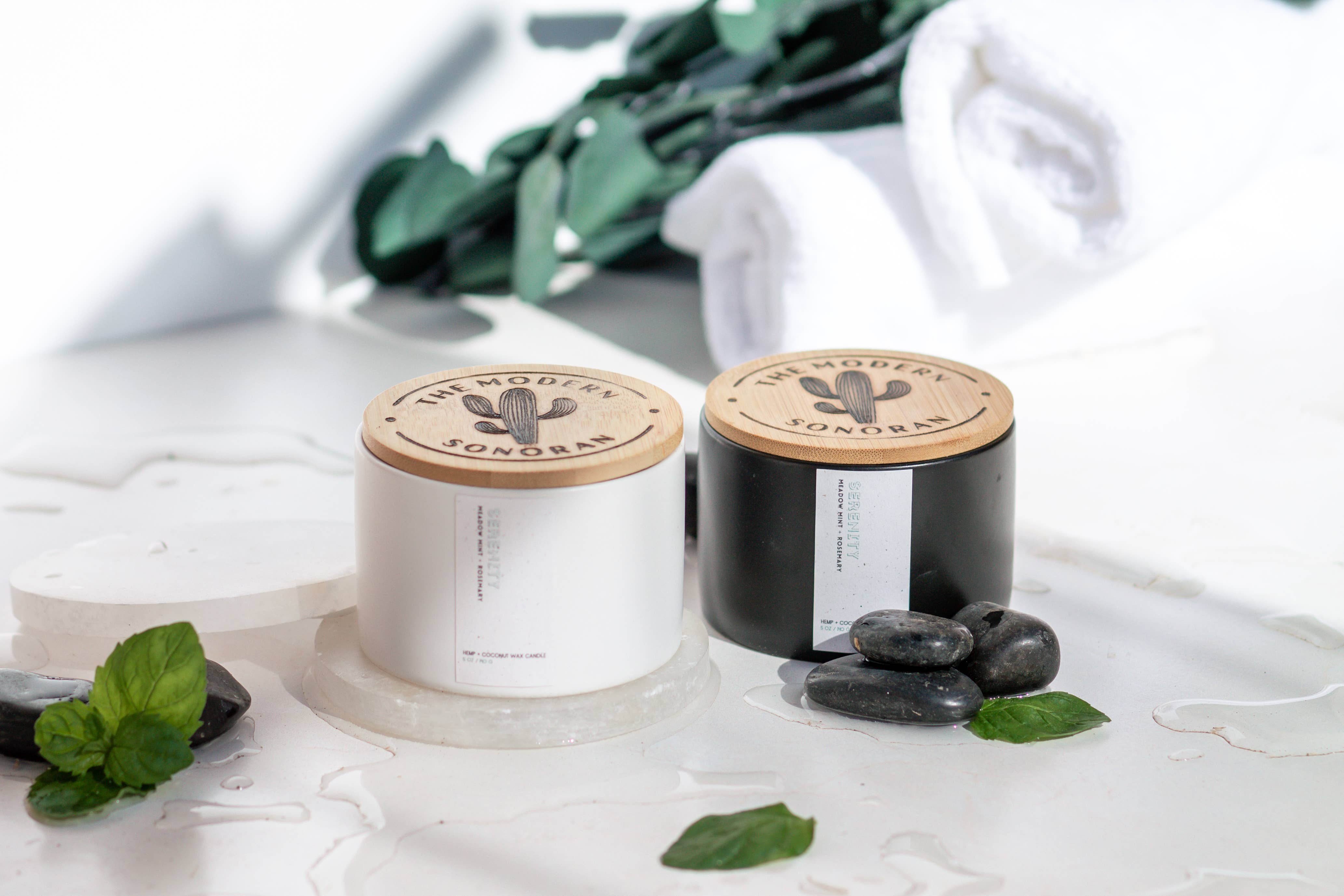 The Modern Sonoran – Großhandel Kerze im Glas / gefüllte Kerze – Gelassenheit: Erfrischende Minze Ruhiger Luxus Hanf Spa-Kerze6