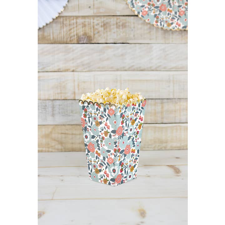 Tim&Puce Factory - Wholesale Party Favor Bag/Box - FLOWER AND GOLD POPCORN BOXES X 83