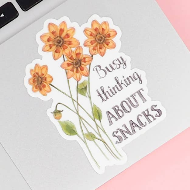 Busy Thinking About Snacks Sticker for wholesale by Naughty Florals