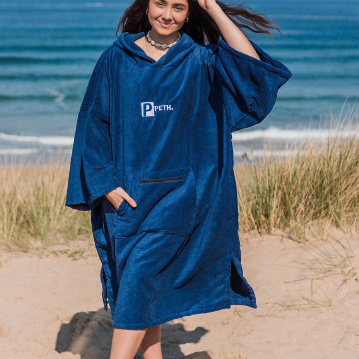 Towel Changing Robe / Poncho - Navy for wholesale by PETH