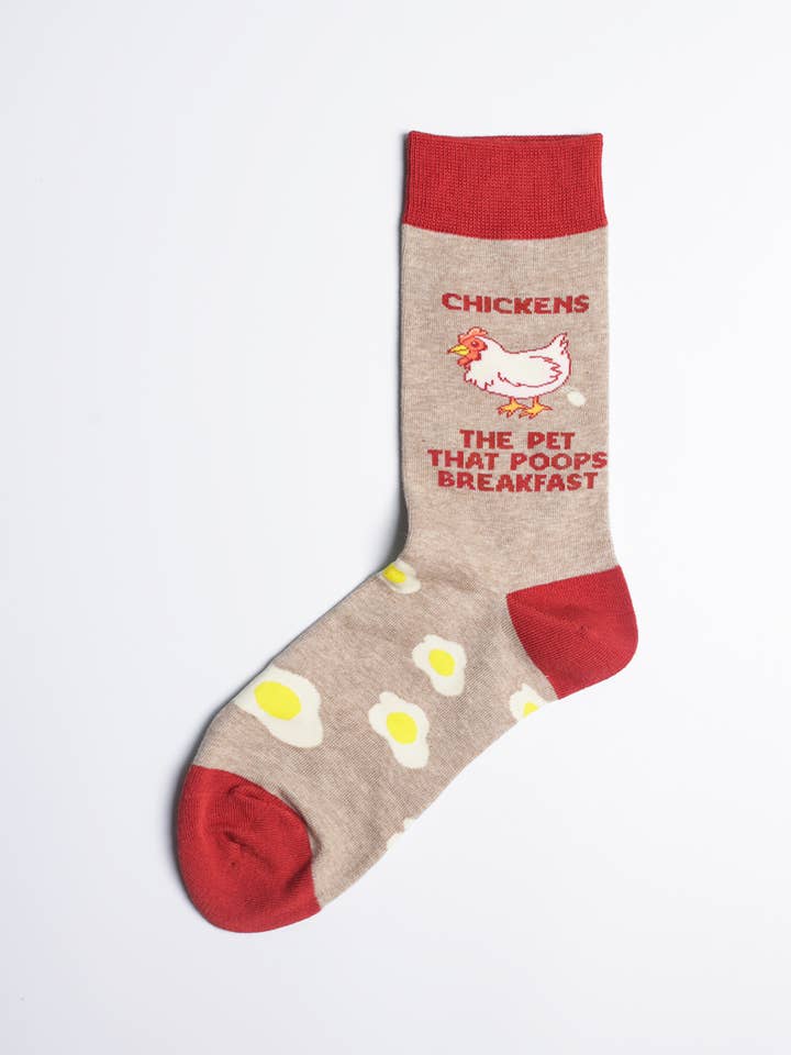 Just Fun Socks - Wholesale Socks - Women's - Women's Chickens The Pet That Poops Breakfast Crew Socks2