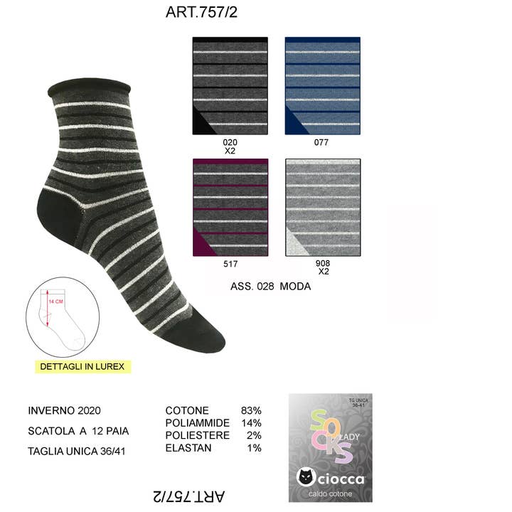 CAL.T.VIVO Lurex strepen (757/2) voor wholesale door Ciocca