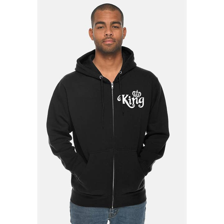KING GRAPHIC ZIPPER HOODIE for wholesale by crashangel.us
