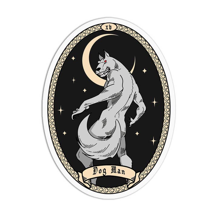 Dog Man Vinyl Textured Sticker for wholesale by Girls Printing House