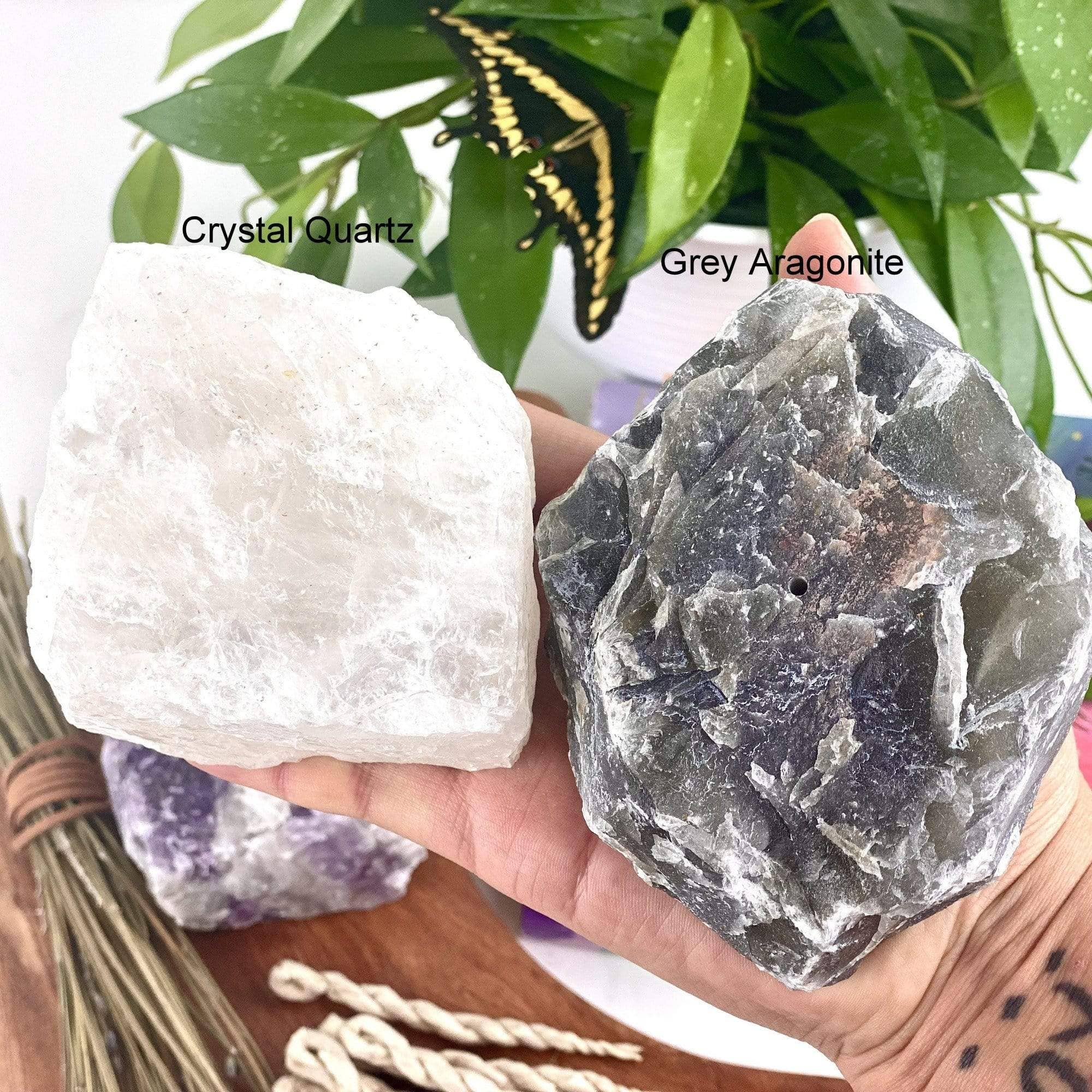 Rock Paradise - Venta al por mayor Portainciensos - Quemador de Incienso de Cristal en Piedra Bruta - Soporte para Incienso13