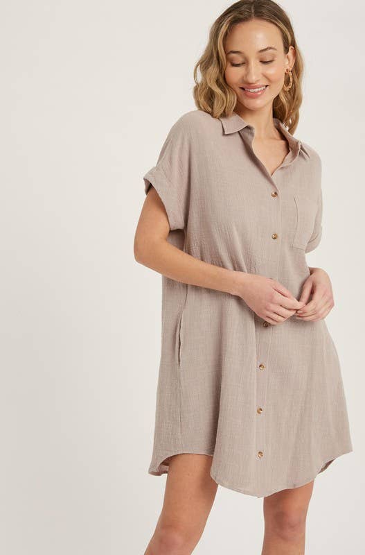 Peace Love Line - Wholesale Dress - Women's - SLG8322 - BUTTON UP SHIRT DRESS16