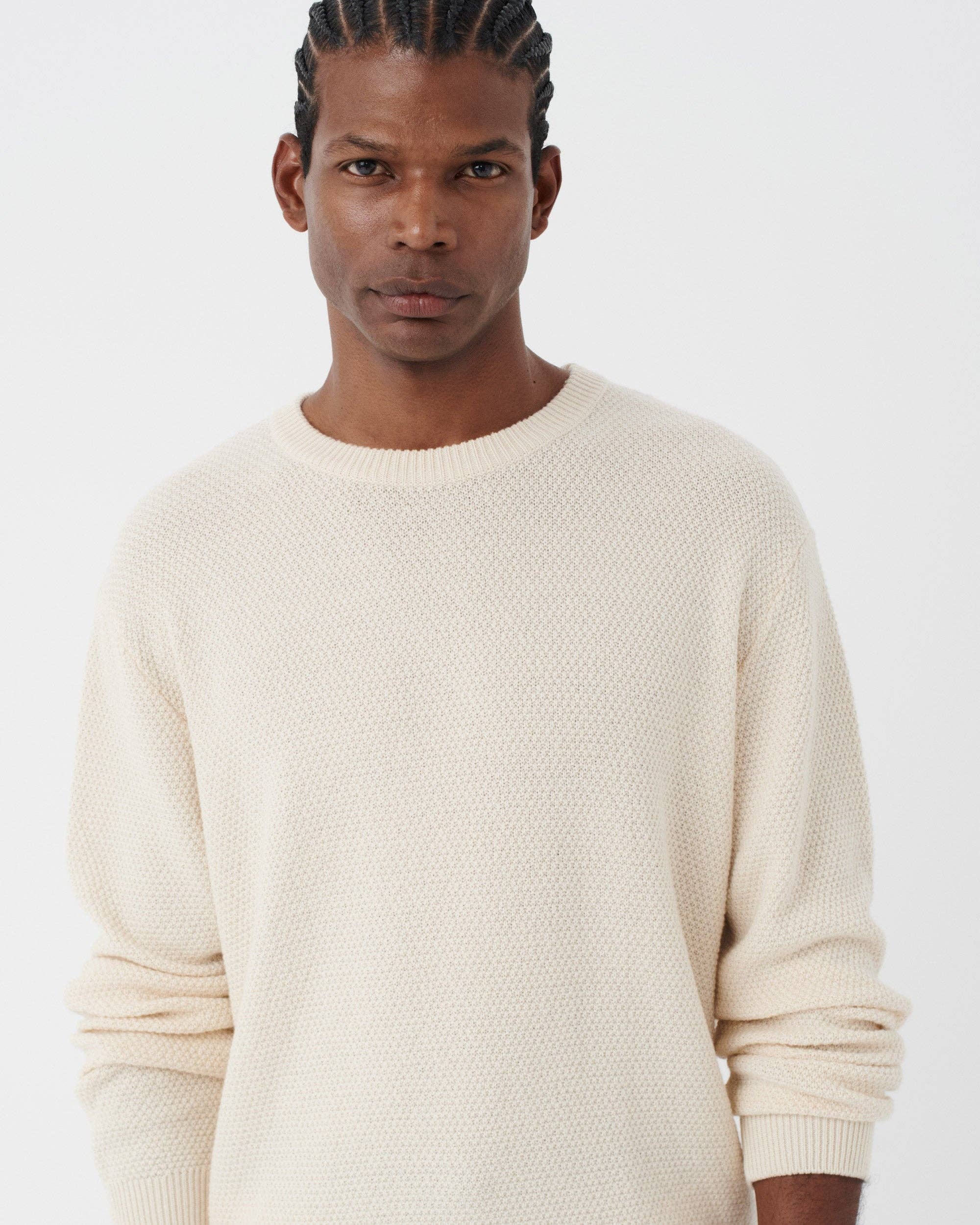 THE (REAL) GARCIA - Wholesale Knit Sweater - Men's - STRUCTURED SWEATER STONE2