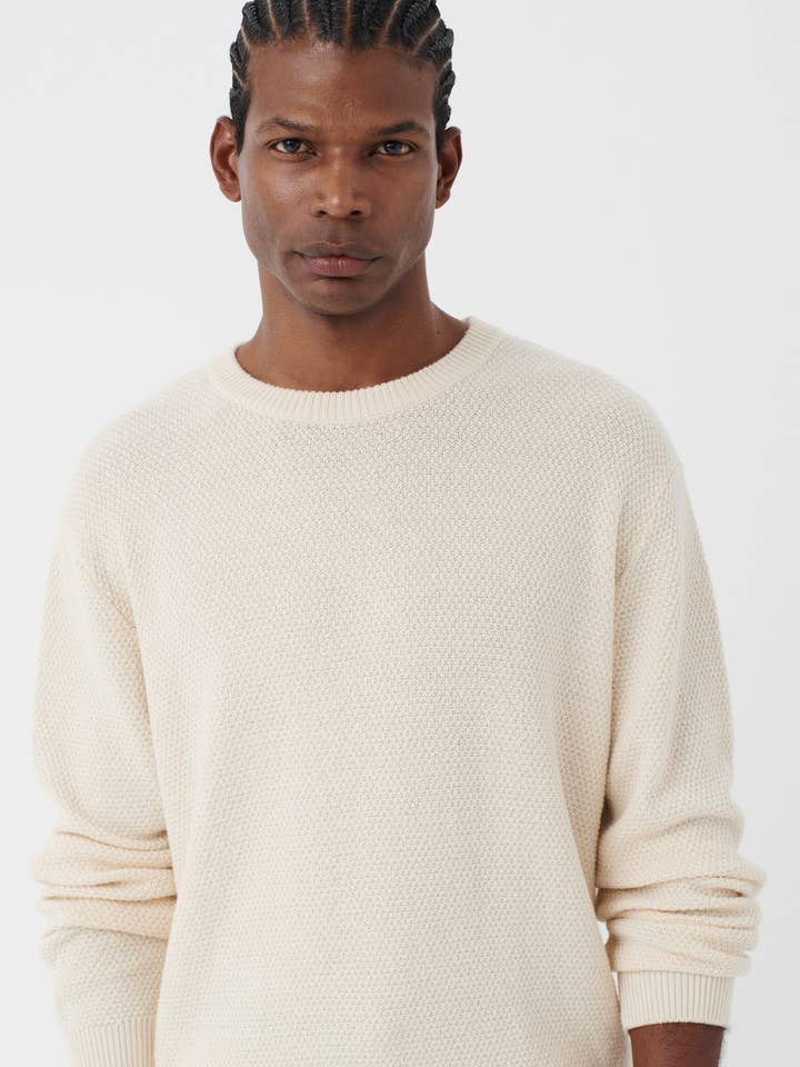 THE (REAL) GARCIA - Wholesale Knit Sweater - Men's - STRUCTURED SWEATER STONE2