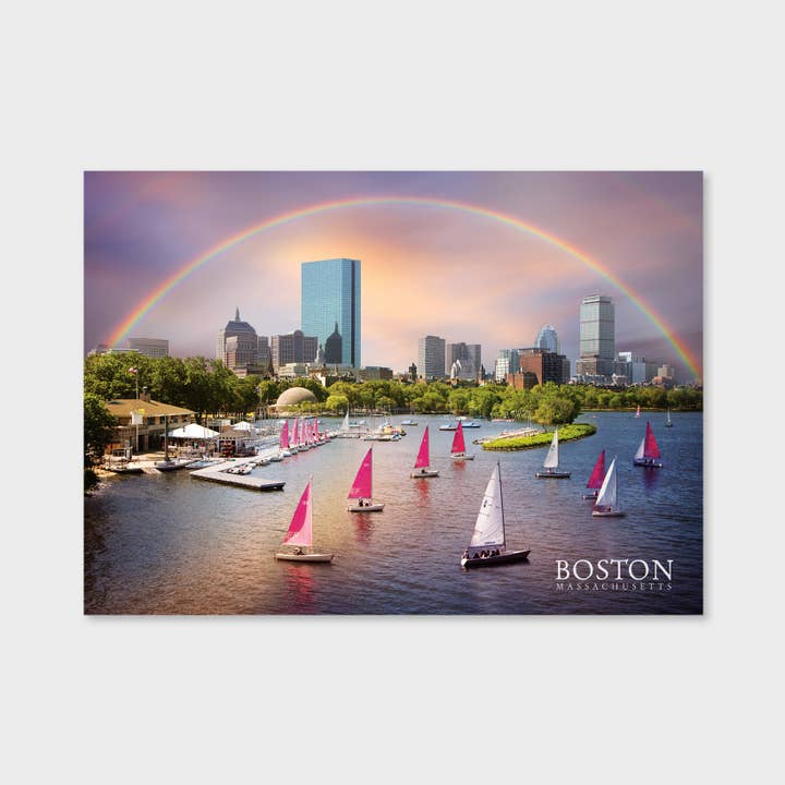 Boston Postcard - Charles River Rainbow - 50 qty. for wholesale by Blu Ink Press, Inc.
