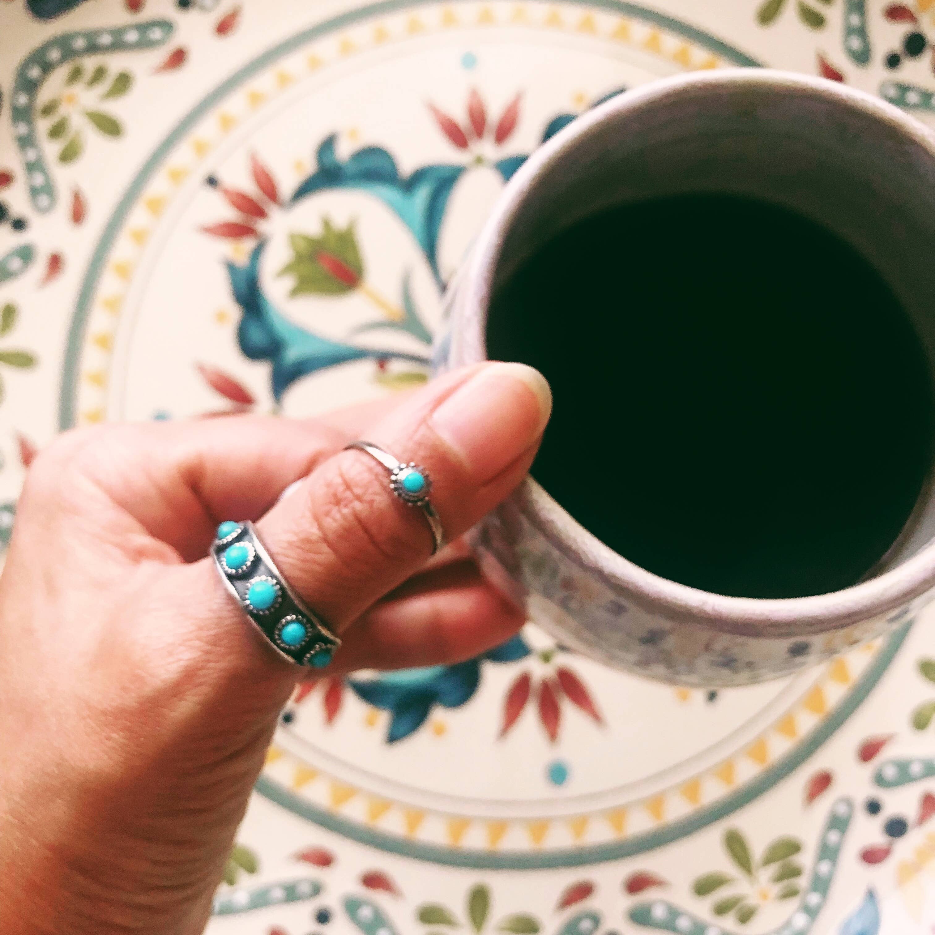 Sowell Jewelry - Wholesale Band/gestapelde ring - Hachi turquoise ringband1