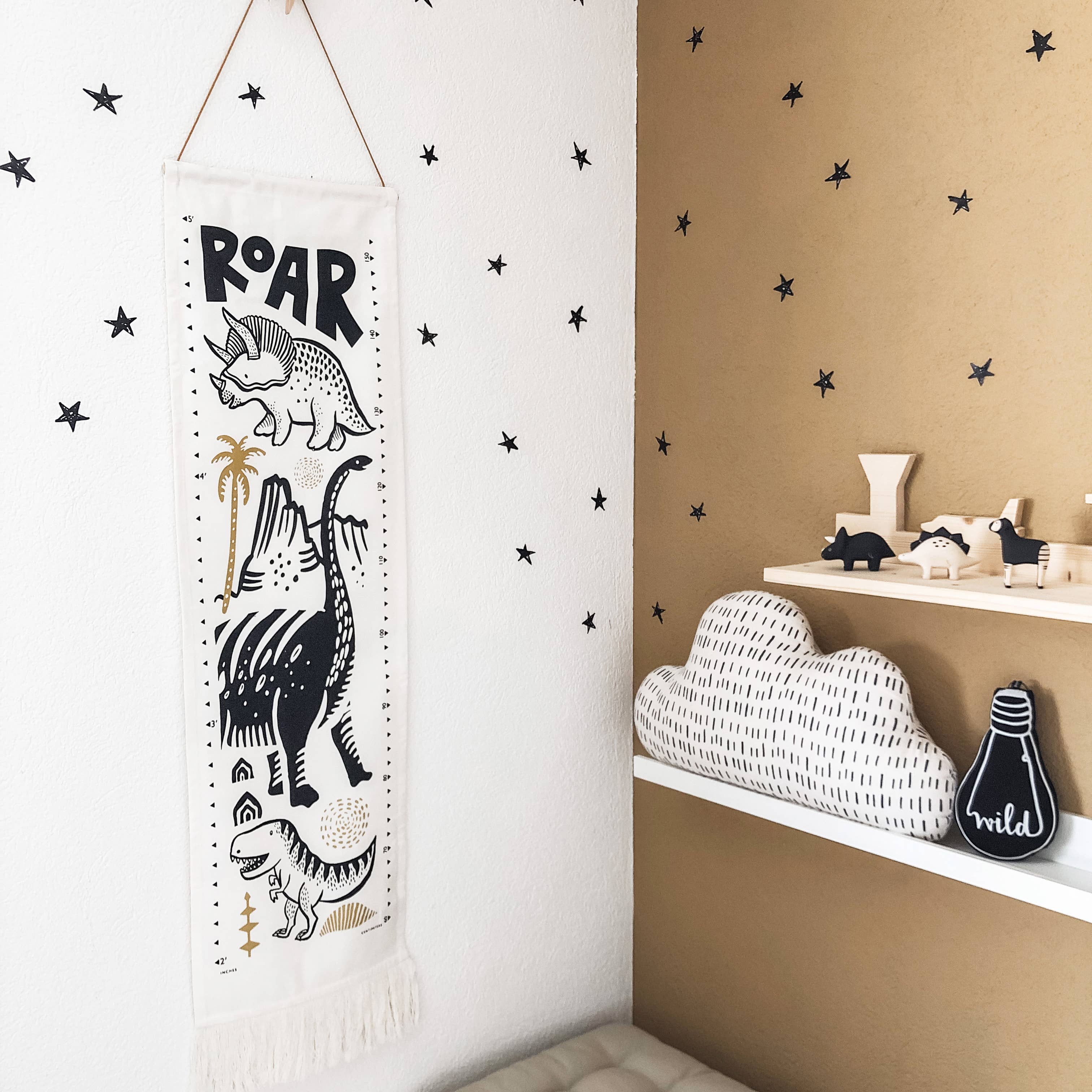 Wee Gallery - Wholesale Growth Chart - Kids & Baby - Dino Canvas Growth Chart - Nursery Decor, Kids Room Art3